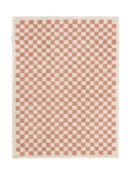 Tapis damier poils longs doux et volumineux checkers Beige sable+Bleu naturel+Gris minéral+Jaune naturel+Rose poudrée+Terracotta+Vert naturel 25 - vertbaudet enfant 