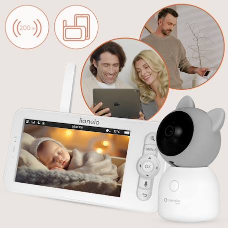 Babyphone vidéo babyline 9.2 ai avec écran 5', caméra full hd et détection intelligente des pleurs et mouvements White 6 - vertbaudet enfant 