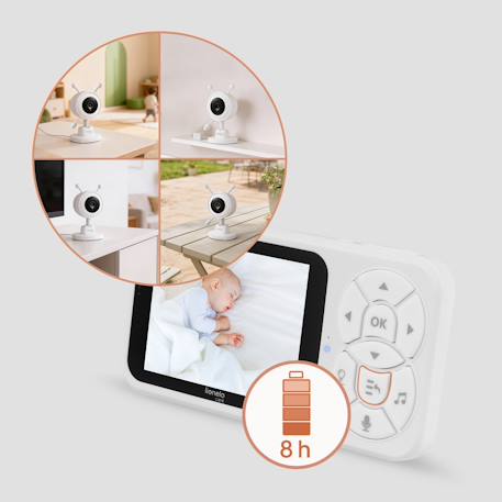 Babyphone vidéo babyline 3.4 avec écran 3,5', vision nocturne et autonomie jusqu’à 8 h White 4 - vertbaudet enfant 
