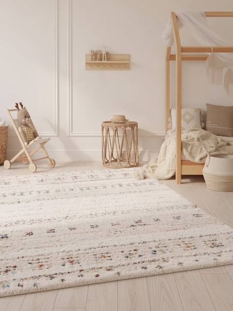 Tapis shaggy ethnique doux et volumineux bloom Beige sable 2 - vertbaudet enfant 