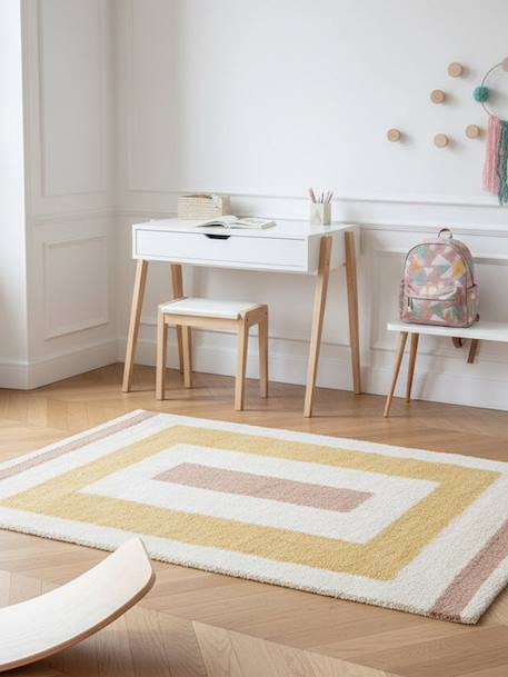 Tapis shaggy épais et confortable doodling Jaune naturel 2 - vertbaudet enfant 