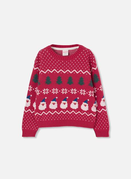 Pull de noël imprimé père noël Rouge 1 - vertbaudet enfant 