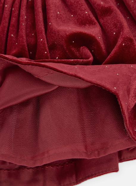 Robe fille en velours avec reflets Rouge 4 - vertbaudet enfant 