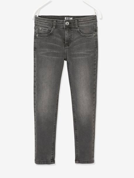Jean garçon slim morphologique MEDIUM denim black+DENIM BRUT+denim gris+DENIM GRIS FONCE+double stone+STONE 19 - vertbaudet enfant 