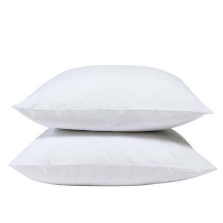 Lot de 2 taies d'oreiller percale de coton Blanc+Kaki+Terracotta 2 - vertbaudet enfant 