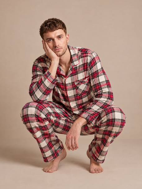 Pyjama homme flanelle Capsule Famille rouge 2 - vertbaudet enfant 