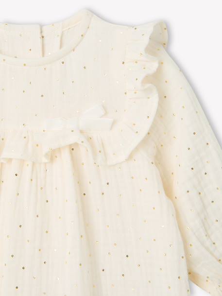 Ensemble robe et collants bébé fille écru 4 - vertbaudet enfant 