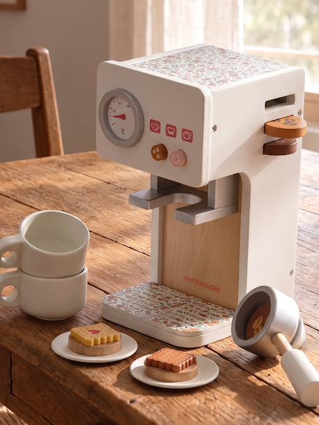 Machine à café rétro Flower en bois FSC® rose 1 - vertbaudet enfant 