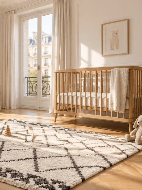 Tapis shaggy doux à poils longs oeko-tex beldi Beige sable 2 - vertbaudet enfant 