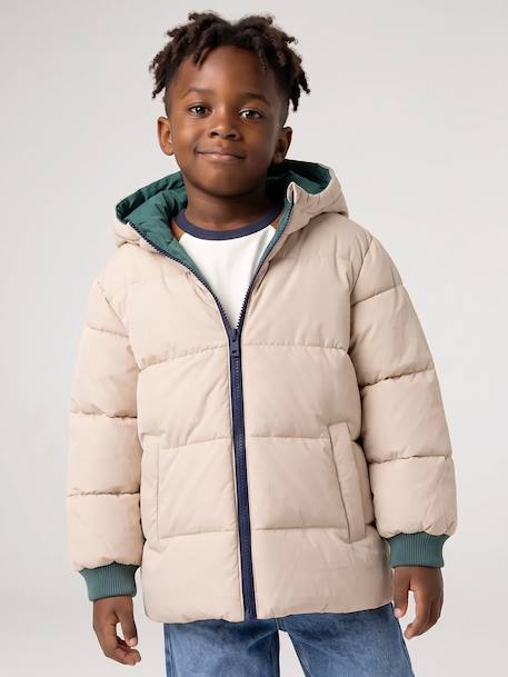 Parka à capuche réversible garçon bronze+vert sauge 13 - vertbaudet enfant 
