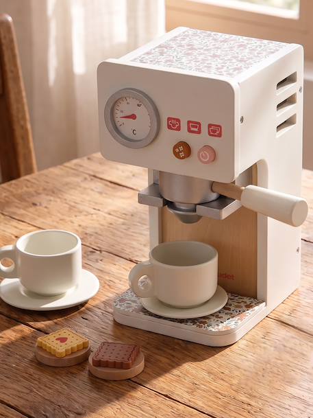 Machine à café rétro Flower en bois FSC® rose 2 - vertbaudet enfant 