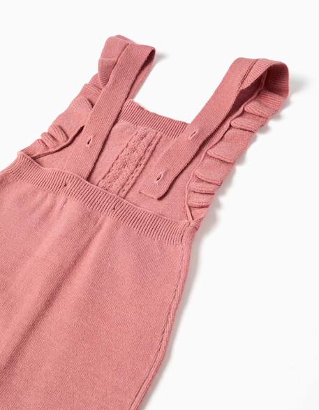 Combinaison en maille avec bretelles à volants Rose+Vert foncé 3 - vertbaudet enfant 