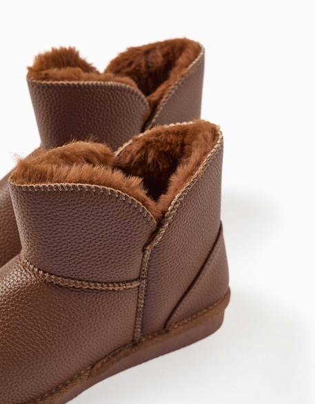 Bottines à doublure en peluche douce synthétique Marron 4 - vertbaudet enfant 