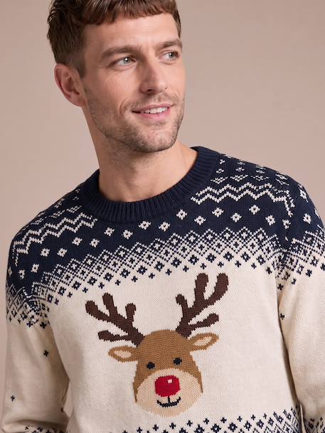 Pull de Noël Adulte Mixte Capsule Famille marine 4 - vertbaudet enfant 