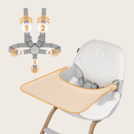 Chaise haute évolutive dalia ultra-légère jusqu’à 60 kg Grey stone+Grey stone natural 10 - vertbaudet enfant 