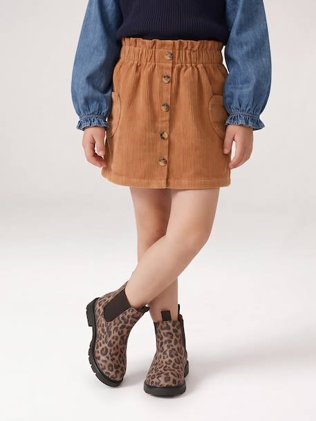 Jupe en velours poches coeur fille anthracite+bleu canard+camel+mauve 10 - vertbaudet enfant 