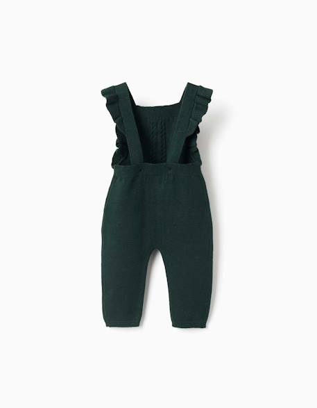 Combinaison en maille avec bretelles à volants Rose+Vert foncé 5 - vertbaudet enfant 