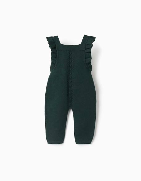 Combinaison en maille avec bretelles à volants Rose+Vert foncé 4 - vertbaudet enfant 