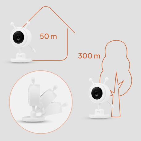 Caméra supplémentaire babyline 3.4 avec vision nocturne, zoom 4× et veilleuse rgb White 5 - vertbaudet enfant 