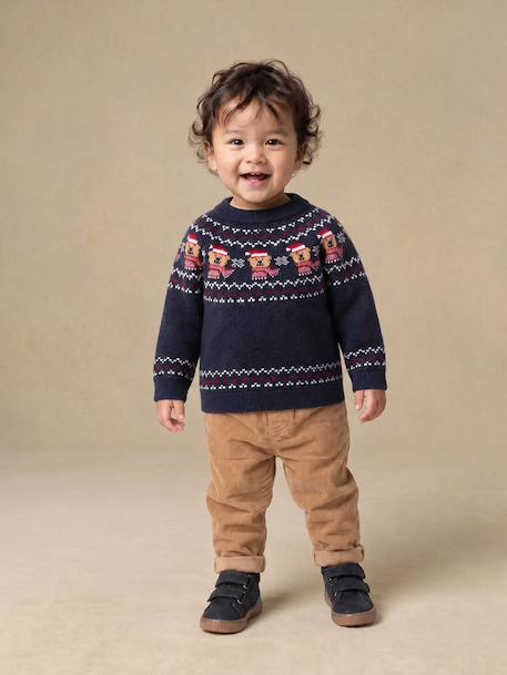Pull jacquard bébé garçon manches longues marine 7 - vertbaudet enfant 