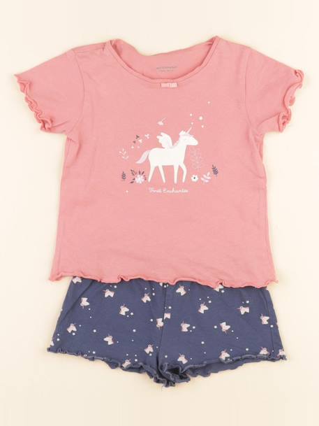 Pyjama coton - 2 ans Bleu, rose 1 - vertbaudet enfant 