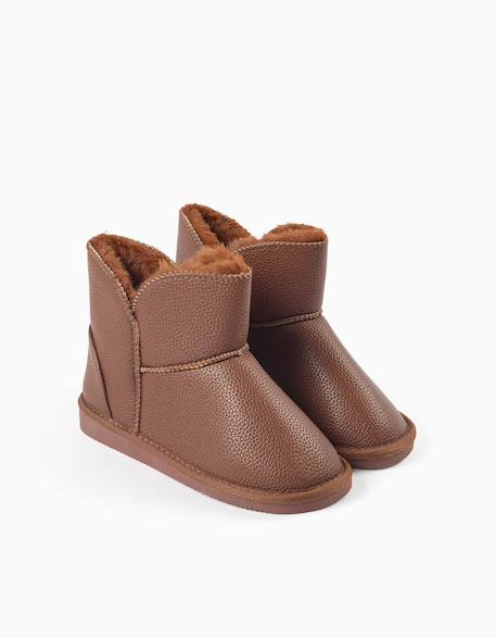 Bottines à doublure en peluche douce synthétique Marron 2 - vertbaudet enfant 