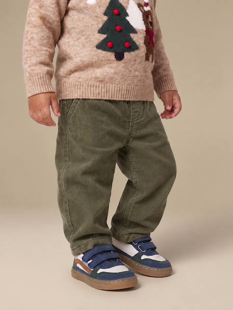 Pantalon velours bébé garçon kaki+marine 5 - vertbaudet enfant 