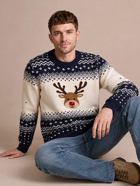 Pull de Noël Adulte Mixte Capsule Famille marine 7 - vertbaudet enfant 