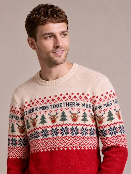 Pull de Noël Adulte Mixte Capsule Famille rouge 4 - vertbaudet enfant 