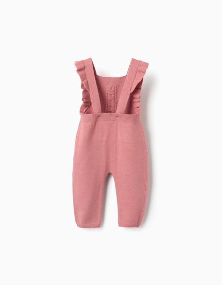 Combinaison en maille avec bretelles à volants Rose+Vert foncé 2 - vertbaudet enfant 
