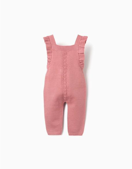 Combinaison en maille avec bretelles à volants Rose+Vert foncé 1 - vertbaudet enfant 
