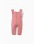 Combinaison en maille avec bretelles à volants Rose+Vert foncé 1 - vertbaudet enfant 