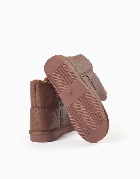 Bottines à doublure en peluche douce synthétique Marron 3 - vertbaudet enfant 