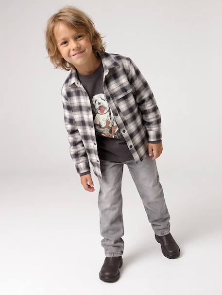 Chemise manches longues garçon gris 8 - vertbaudet enfant 