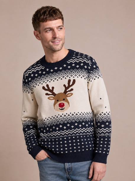 Pull de Noël Adulte Mixte Capsule Famille marine 3 - vertbaudet enfant 