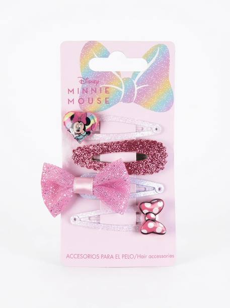 Lot de 4 pinces à cheveux minnie mouse pailletées Rose 3 - vertbaudet enfant 