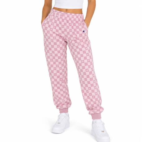 Jogging à damier fille fleece Rose 1 - vertbaudet enfant 