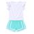 Ensemble fille t-shirt et short Turquoise+Violet 3 - vertbaudet enfant 