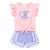 Ensemble fille t-shirt et short Turquoise+Violet 4 - vertbaudet enfant 
