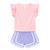 Ensemble fille t-shirt et short Turquoise+Violet 6 - vertbaudet enfant 