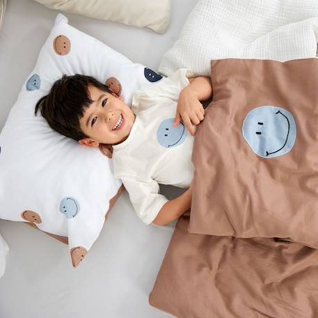 Parure de lit réversible Blanc cassé, bleu, marron 5 - vertbaudet enfant 