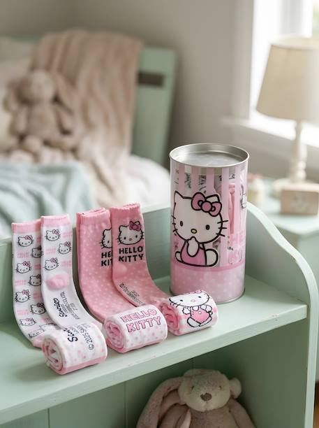 Lot de 4 paires de chaussettes hello kitty Blanc et rose 3 - vertbaudet enfant 