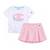 Ensemble fille t-shirt et short Blanc 1 - vertbaudet enfant 