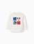 T-shirt en coton à manches longues avec imprimé mickey Blanc 1 - vertbaudet enfant 