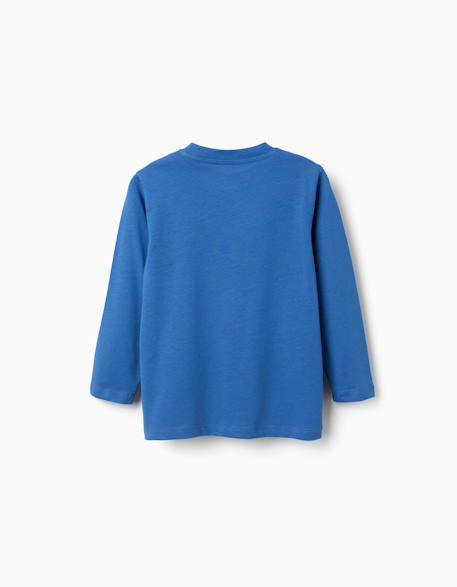 T-shirt en coton à manches longues avec imprimé create Bleu 2 - vertbaudet enfant 