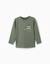 T-shirt en coton à manches longues avec imprimé make again Vert foncé 1 - vertbaudet enfant 