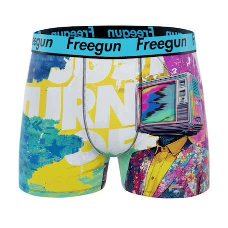 Lot de 3 boxers junior collection pop art Beige/jaune/rose/turquoise/rouge/noir/blanc 5 - vertbaudet enfant 