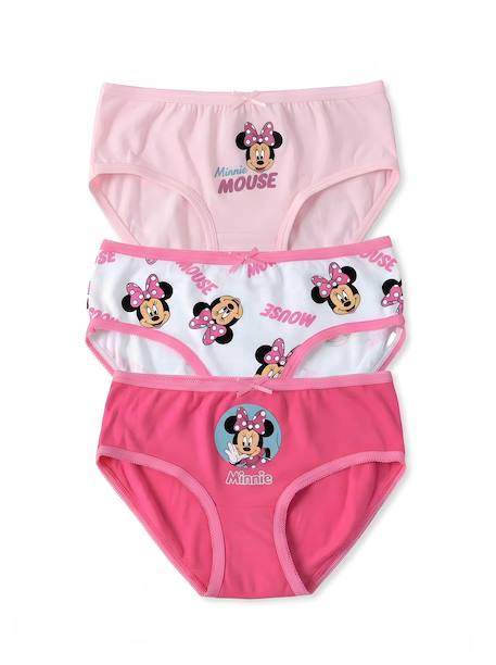 Lot de 3 culottes minnie fille Rose, blanc et médaillon 1 - vertbaudet enfant 