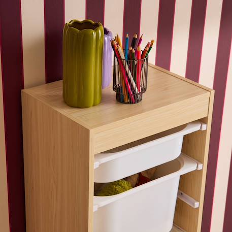 Meuble de rangement enfant 4 bacs de rangement Blanc+Naturel 12 - vertbaudet enfant 
