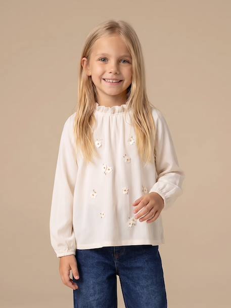 Blouse longue enfant fille écru 1 - vertbaudet enfant 